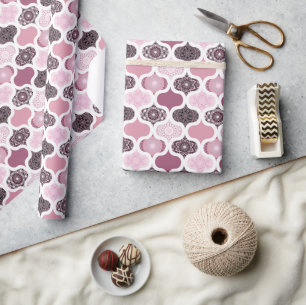 Dusky Rose Dot Mandalases Ogee Patchwork Geschenkpapier