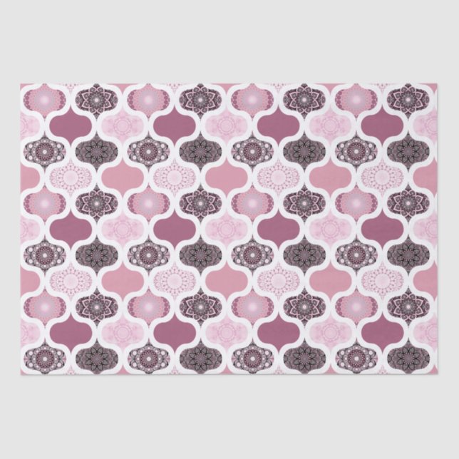 Dusky Rose Dot Mandalases Ogee Patchwork Seidenpapier (Vorderseite)