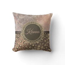 Dusky Rose Marble Glittery Leopard