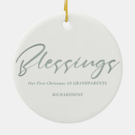 Dusky Sage Green Christmas Wreath Foto Segnungen Keramik Ornament