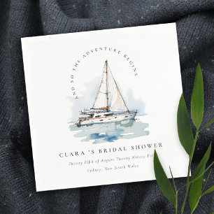Dusky Sailboat Seascape Brautparty Serviette