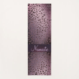 Dusky Violet Leopard Namaste Yogamatte