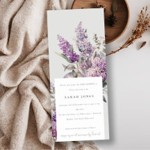 Dusky Watercolor Lilac Hütte Floral Baby Dusche