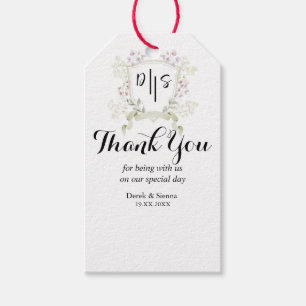 Dusky Wildblume Monogram Wappen Wedding Geschenkanhänger