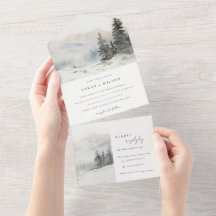 Dusky Winter Snow Mountain Landschaft Hochzeit