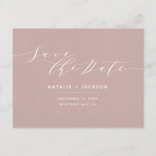 Duskyrosa + Save the Date Hochzeit Postkarte