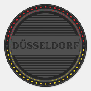 Düsseldorf City Pride Emblem – Deutsche Identität Runder Aufkleber