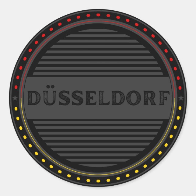 Düsseldorf City Pride Emblem – German Identity Runder Aufkleber (Vorderseite)
