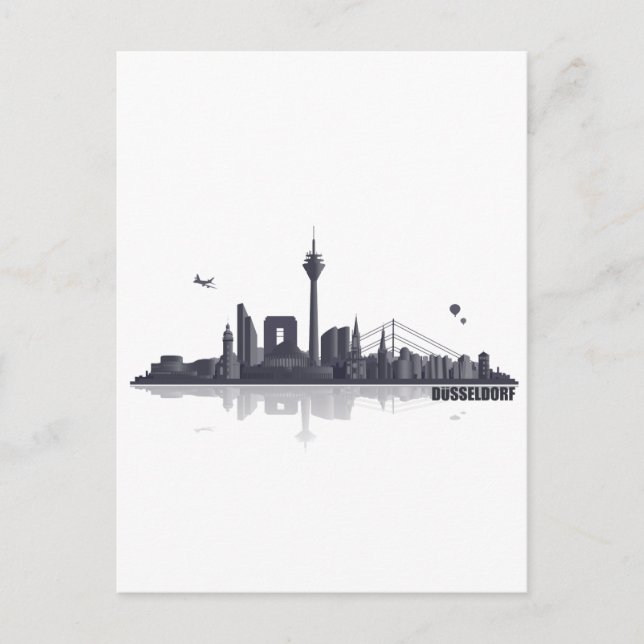 Düsseldorf City Skyline Postkarte (Vorderseite)