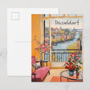 Düsseldorf Deutschland Reise Stadt Malerei Ästheti Postkarte