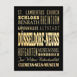 Düsseldorf-Neuss Deutschland Typografie Kunst Postkarte