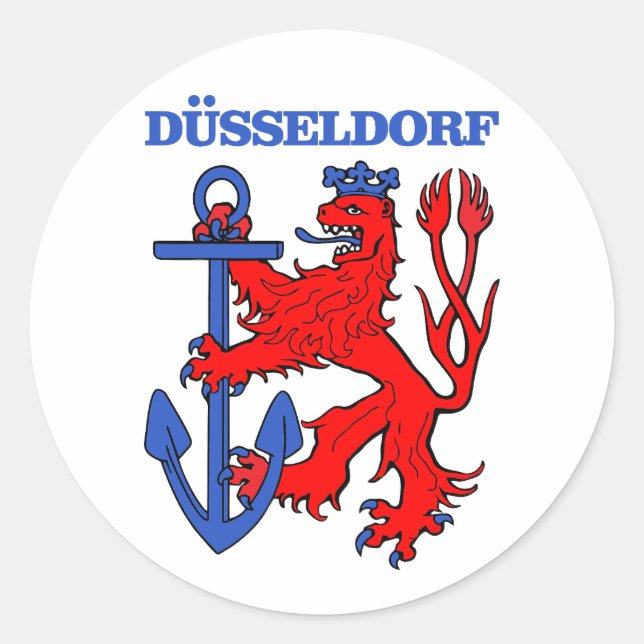 Dusseldorf Runder Aufkleber (Vorderseite)