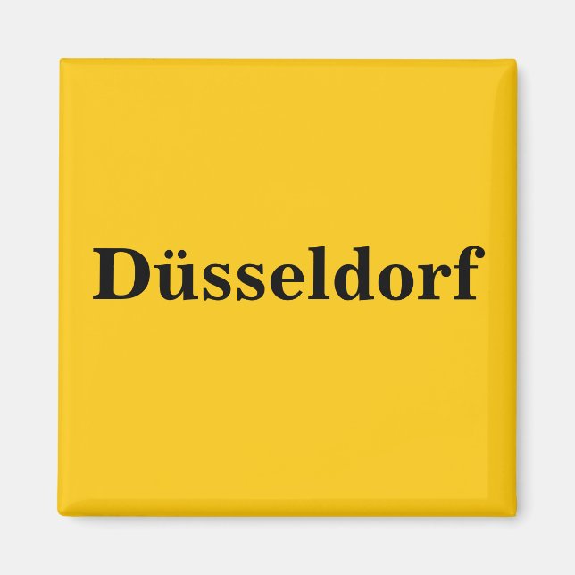 Düsseldorf Schild Gold - Gleb - Magnet (Vorne)