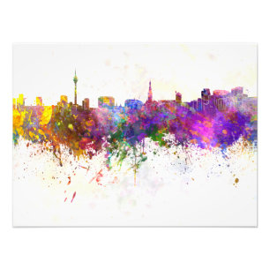 Dusseldorf skyline im Watercolor background Fotodruck
