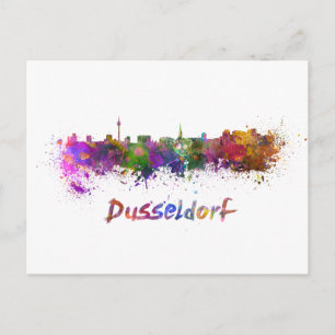 Dusseldorf skyline im Watercolor Postkarte