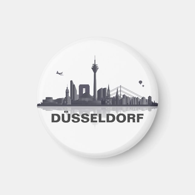 Düsseldorf Skyline Kühlschrank Magnet (Vorne)