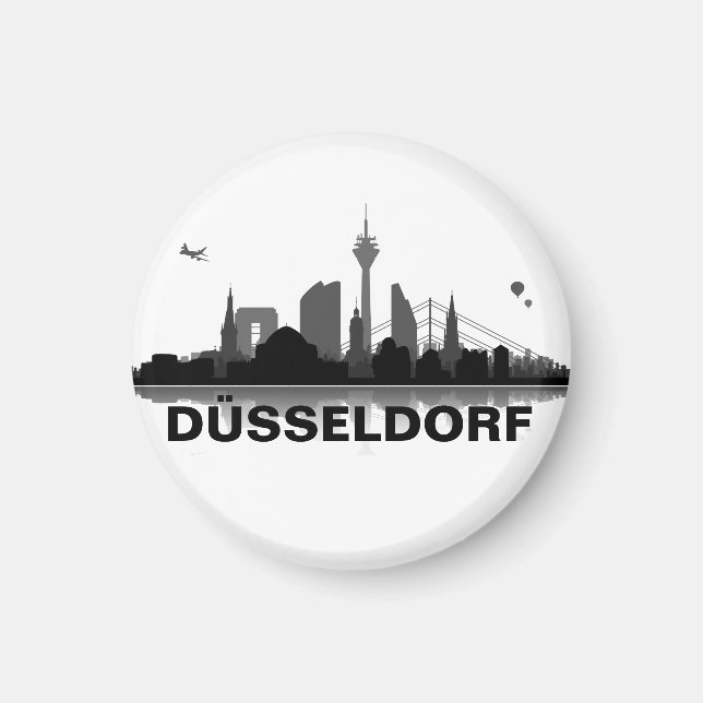 Düsseldorf Skyline Kühlschrank Magnet (Vorne)