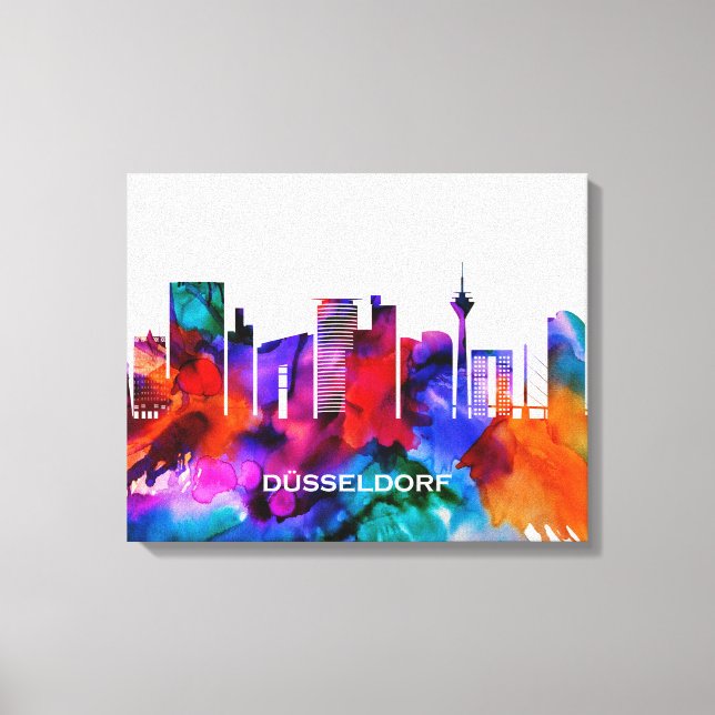 Dusseldorf Skyline Leinwanddruck (Vorderseite)