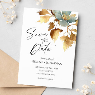 Dust Blue Boho Wedding rettet das Datum der Einlad Einladung