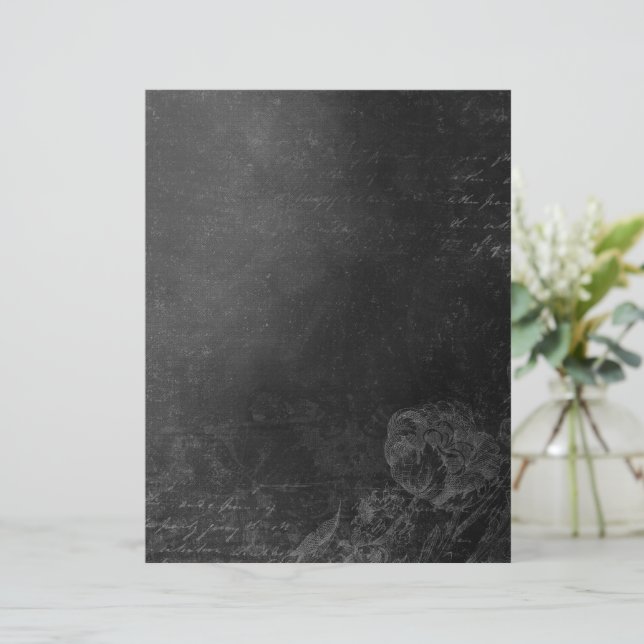 Düster dunkle Tafel-Vintage-Schriftpapier (Stehend Vorderseite)