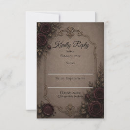 Düster-gotische Hochzeit RSVP Karte