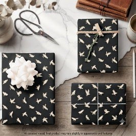 Düster-gotische Kohle-fliegende Rabe Geschenkpapier Set