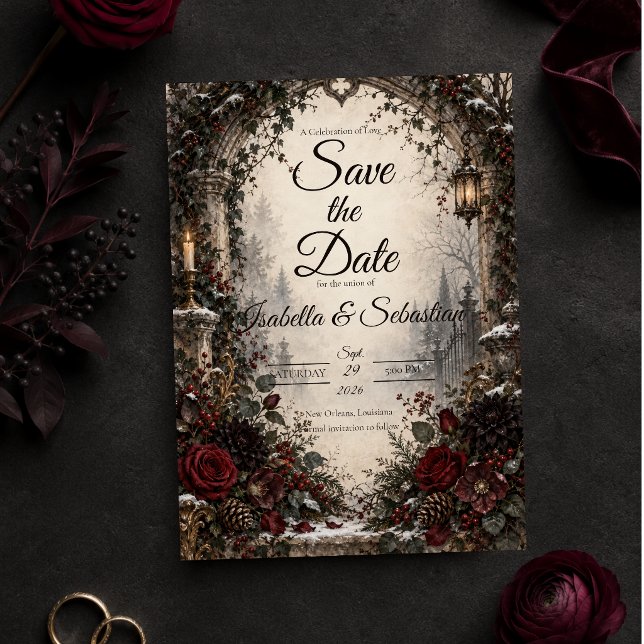 Düster-gotische Winterhochzeit Save The Date (Von Creator hochgeladen)