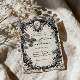 Düster-romantische gotische Hochzeitseinladung Einladung