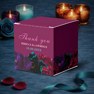 Düstere Burgunder-Juwel-Ton-Blumenhochzeit Geschenkschachtel