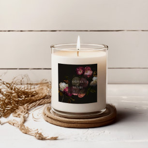 Düstere florale Hochzeit Dunkle Romantik Schwarz B Quadratischer Aufkleber