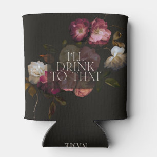 Düstere Florale Hochzeit Personalisiert Dunkel Dosenkühler