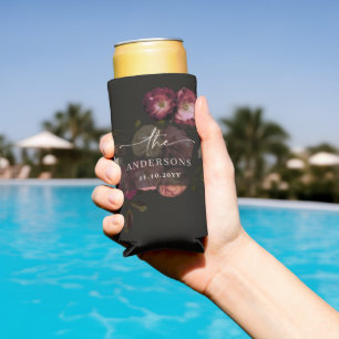 Düstere Florale Hochzeit Personalisiert Dunkel Selters Dosenkühler