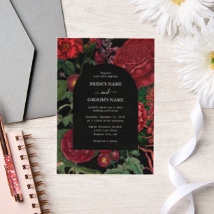 Düstere Florals Schwarze Arch Burgunderrote Hochze