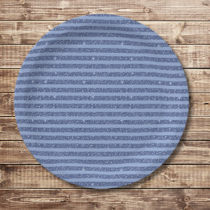 Düstere Indigo-Glitter-Stil-Horizontalstreifen Pappteller