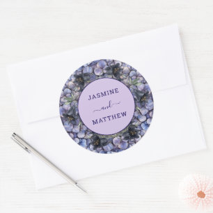 Düstere schwarze Blumen Hochzeit im klassischen Wh Runder Aufkleber
