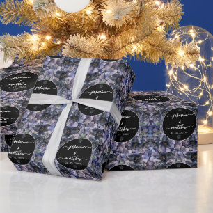 Düstere schwarze Blumen Hochzeit Klassische Paarna Geschenkpapier