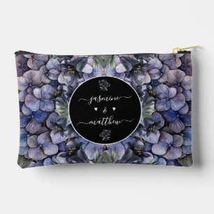 Düstere schwarze Blumen Hochzeitspaar-Namen Zubehörtasche