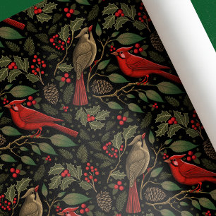 Düstere und melancholische Weihnachtskardinäle Geschenkpapier