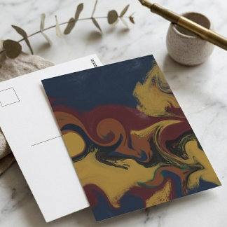 Düsterer Erdtöne-Flüssig-Abstrakter Wirbel Postkarte