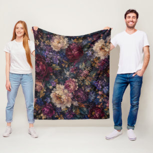 Düsterer gotischer impressionistischer Blumen-Gart Fleecedecke