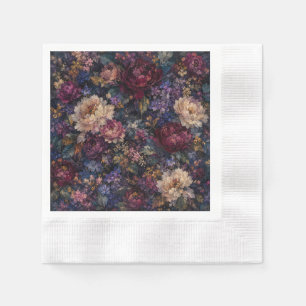 Düsterer gotischer impressionistischer Blumen-Gart Serviette