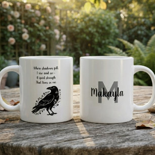 Düsterer Onyx-Poetischer-Raben-Silhouette Jumbo-Tasse