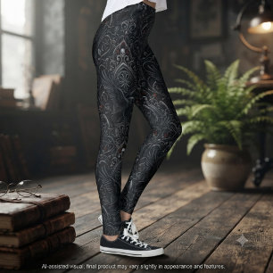 Düsterer Onyx viktorianische Filigranarbeit Dark A Leggings