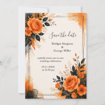 Düsteres Dunkelorange Halloween Gothic Hochzeit