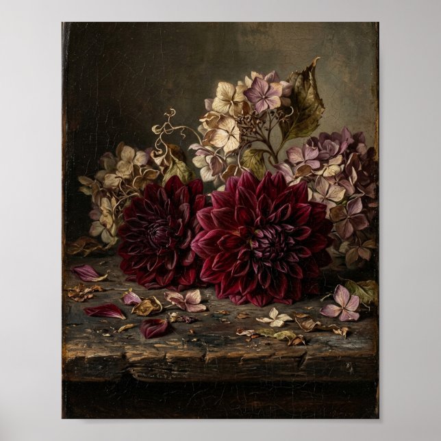 Düsteres dunkles Blumenbild II Poster (Vorne)