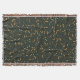 Düsteres Goldblatt Waldgrün-Muster Decke