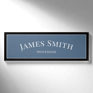 Düsteres Navyblau-Schwarz Professionell Corporate Namenschild