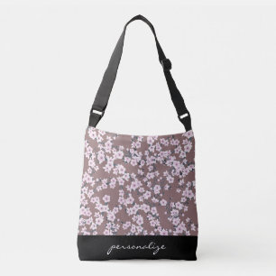 Düsteres rosa Kirschblüten-Muster Tragetaschen Mit Langen Trägern