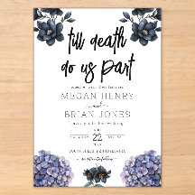 Düsteres schwarzes Blumenhochzeit 'Bis der Tod uns