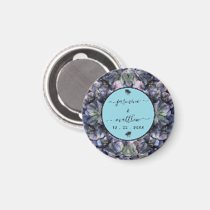 Düsteres schwarzes Blumenklassiker-Paar-Namen-Hoch Magnet